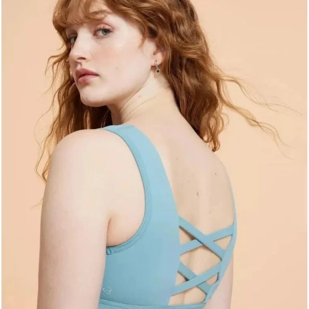 BLOGILATES Crisscross Bra - Cameo Blue, NWT